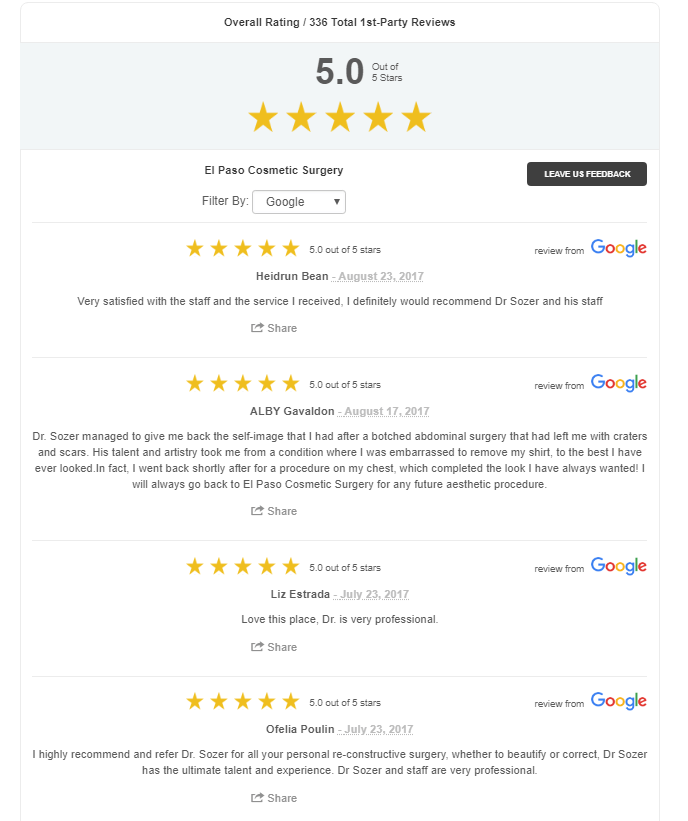 embed patient reviews on your aesthetic website