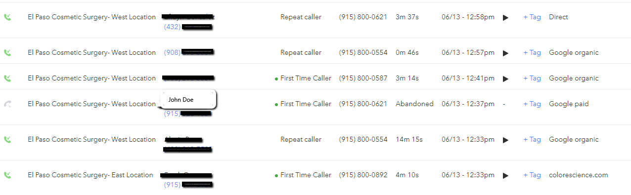 Track Call By Source