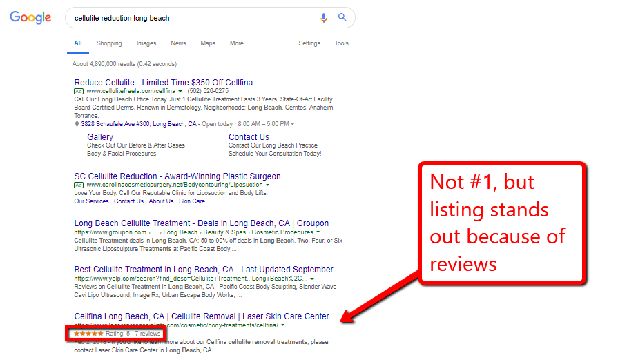 Reviews in Organic Results